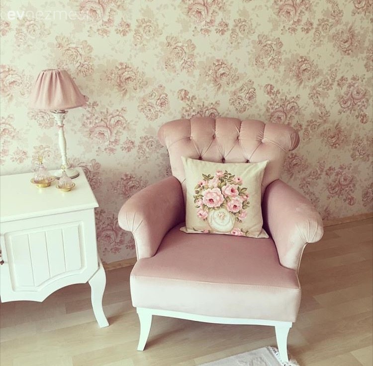 Berjer, Duvar kağıdı, Pembe, Salon