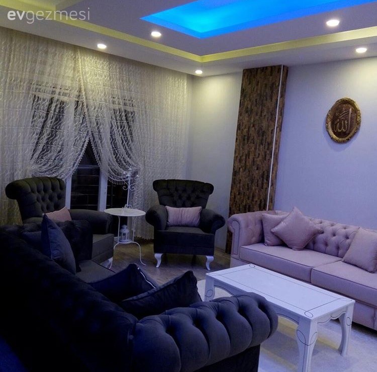 Orta sehpa, Pembe, Perde, Salon