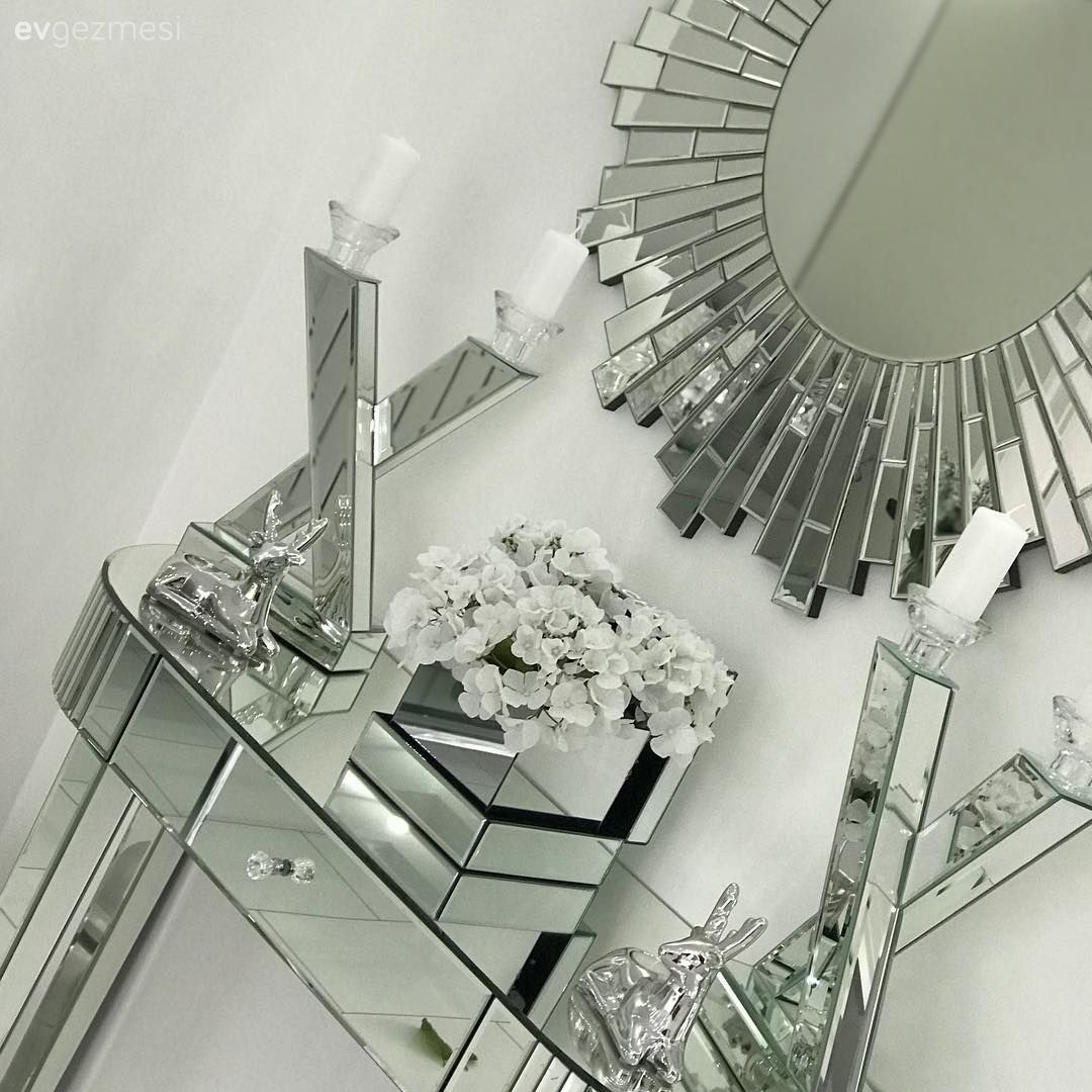 Dresuar, Dresuar dekorasyonu, Ayna, Aynalı mobilya, Aynalı dresuar, Dekoratif Objeler