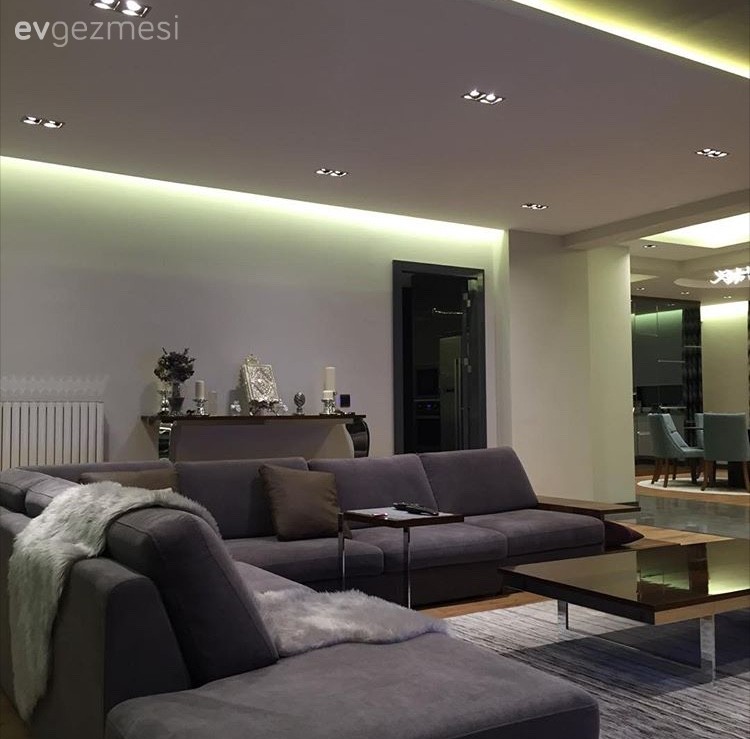 Dresuar, Gri, Halı, Köşe koltuk, Orta sehpa, Salon