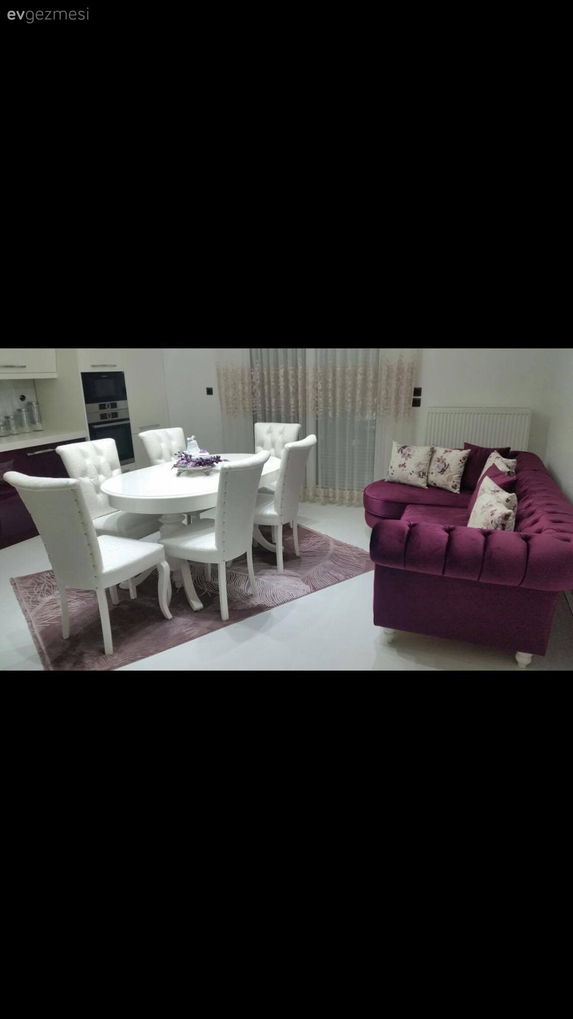 Kebire hanımın oymalı mobilyalar, lüks renklerle, gösterişli evi..