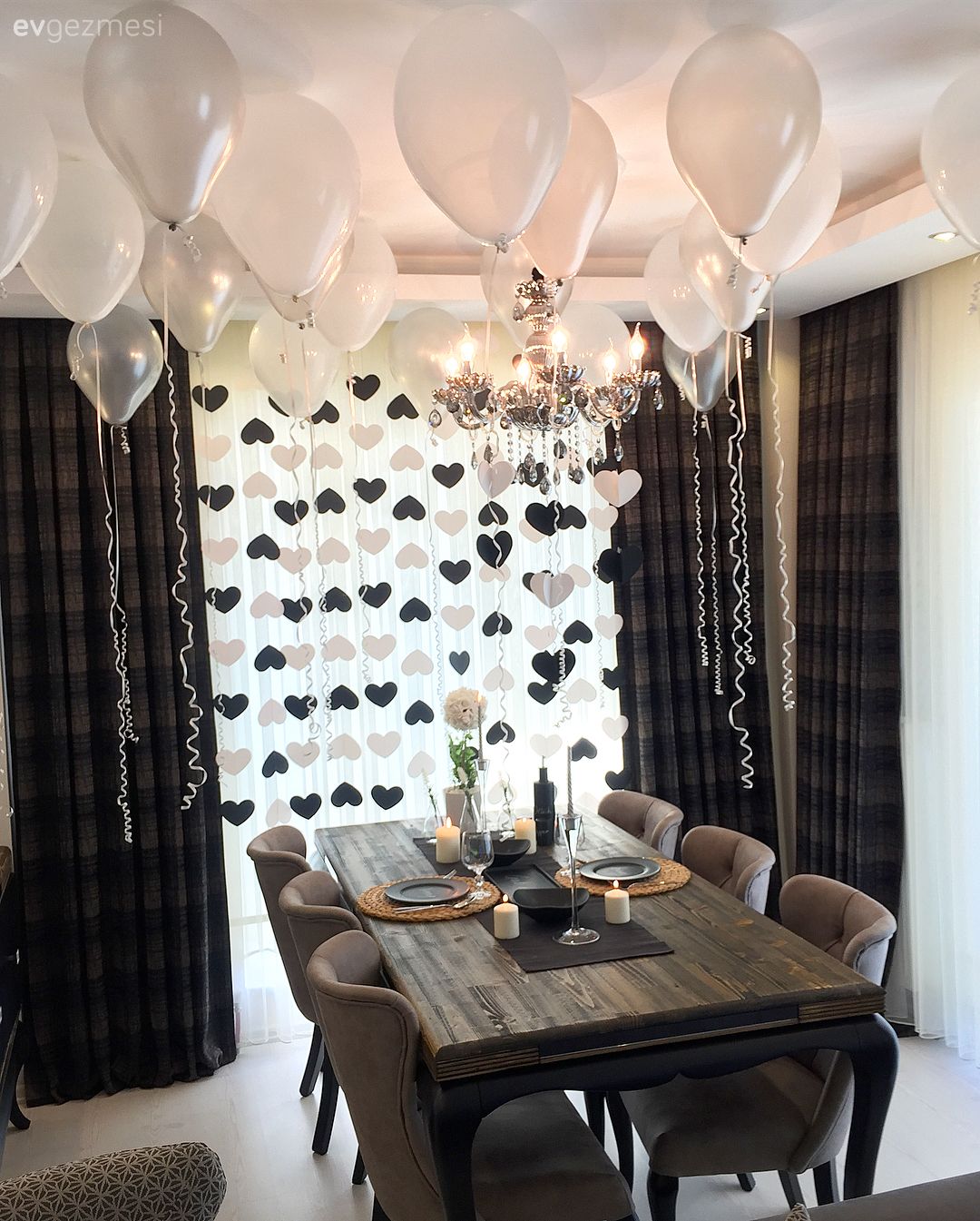 Salon, Ahşap Mobilya, Yemek Odası, Krem, Fon perde