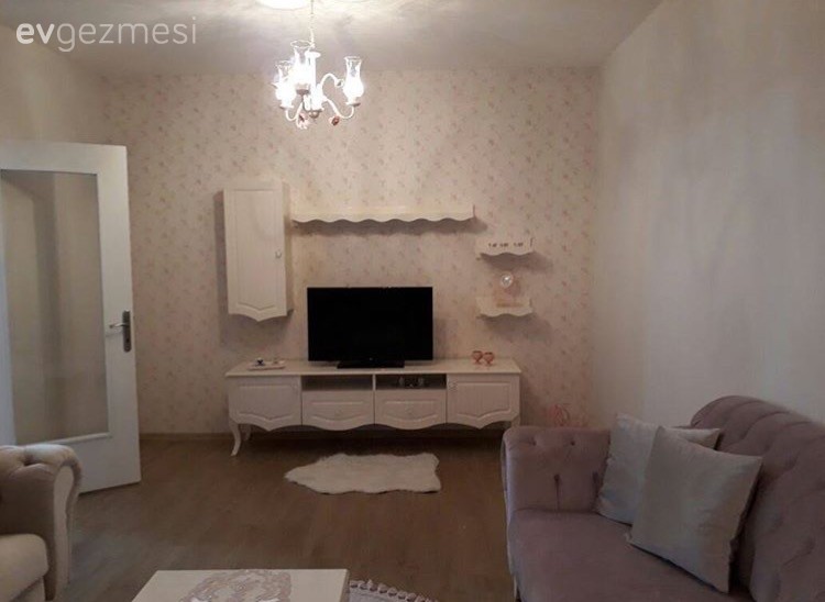 Avize, Duvar kağıdı, Pembe, Salon, Tv ünitesi, Aydınlatma