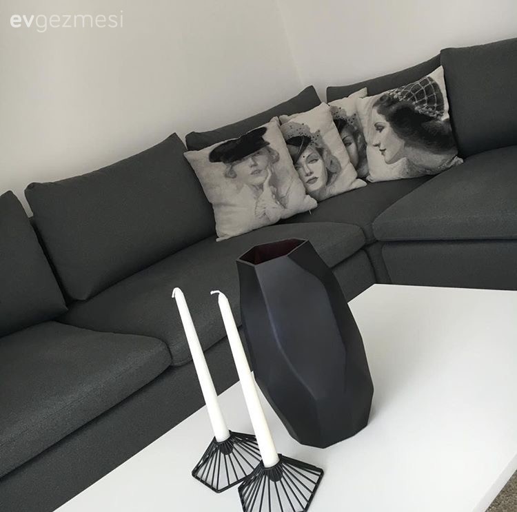 Dekoratif Objeler, Köşe koltuk, Mum, Oturma Odası, Kırlent