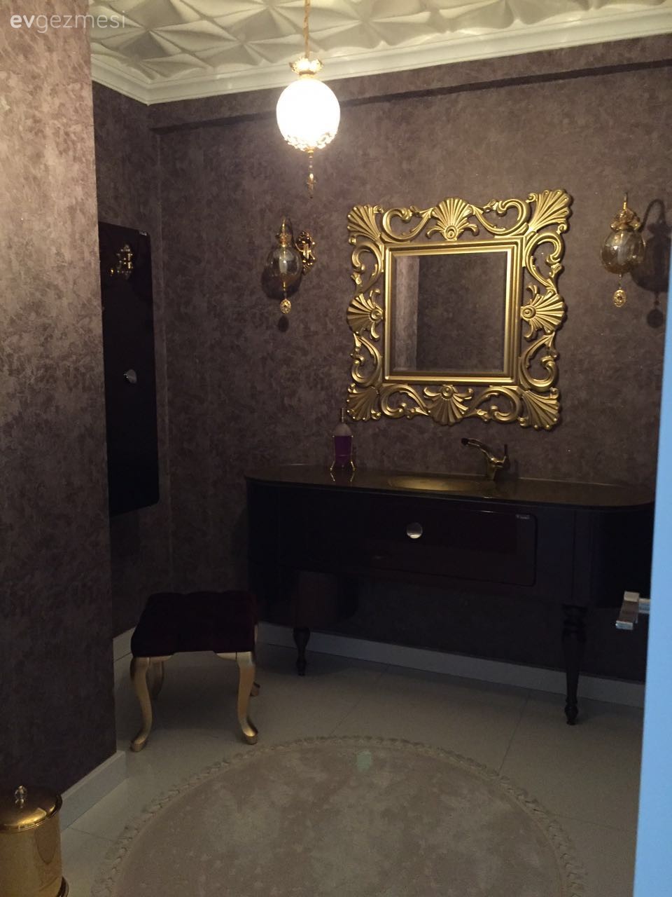 Altın, Banyo, Duvar kağıdı, Siyah