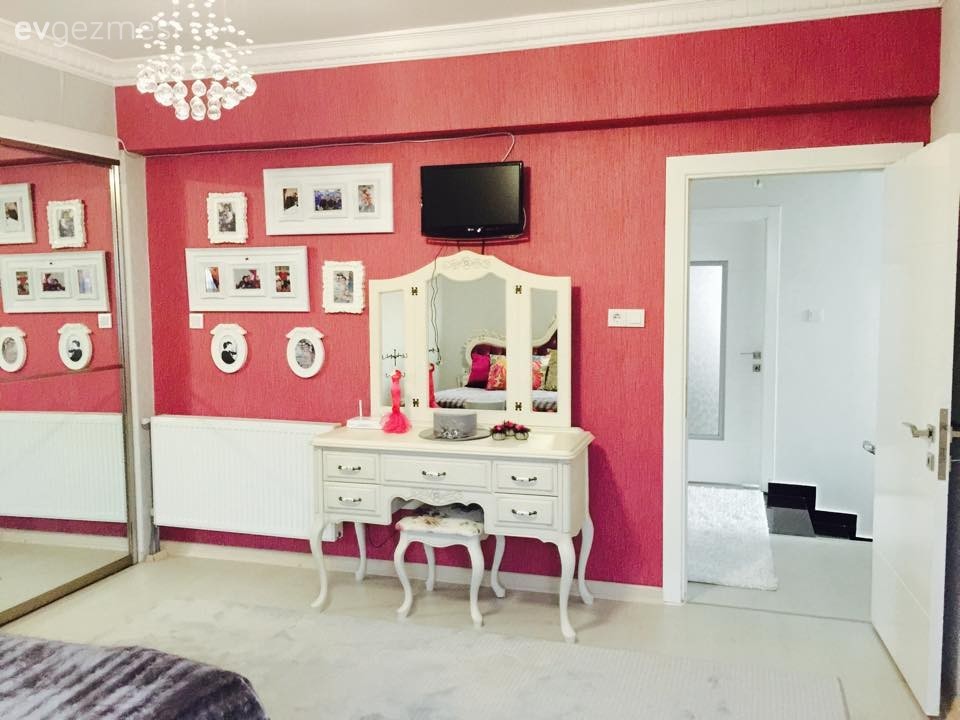 Duvar dekorasyonu, Duvar kağıdı, Pembe, Yatak Odası