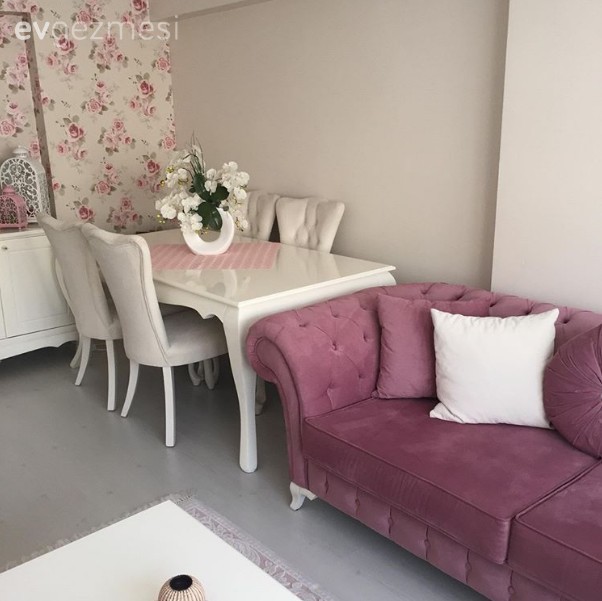 Pembe, Salon, Yemek Odası