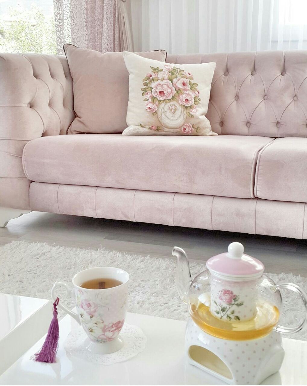 Pembe, Salon, Sunum, Kırlent