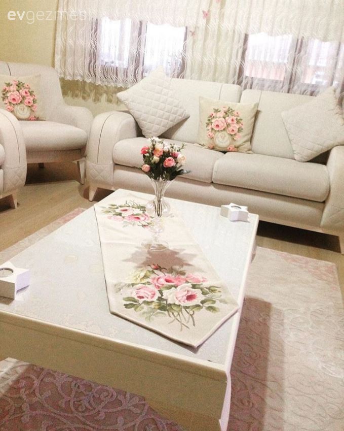 Beyaz, Pembe, Salon, Sehpa