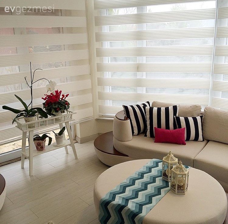 Çiçeklik, Modern, Puf, Salon, Siyah- Beyaz