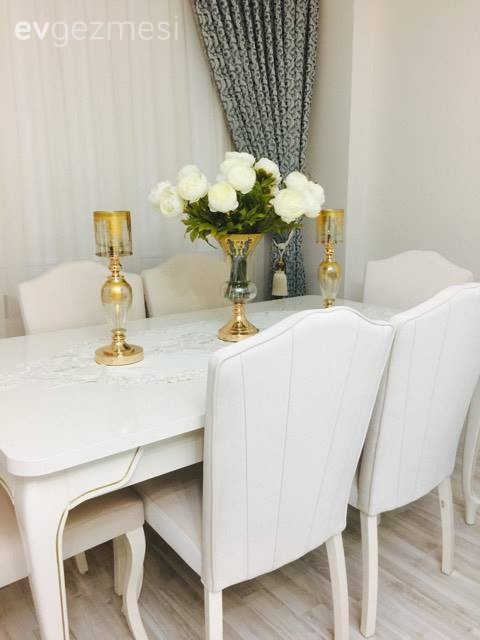 Altın, Beyaz, Dekoratif Objeler, Yemek Odası