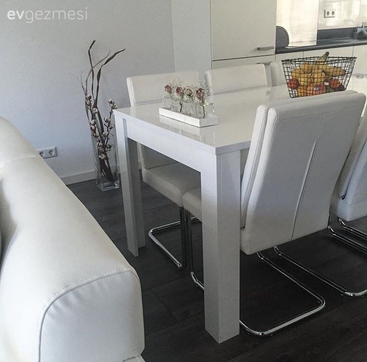 Beyaz, Salon, Yemek Odası