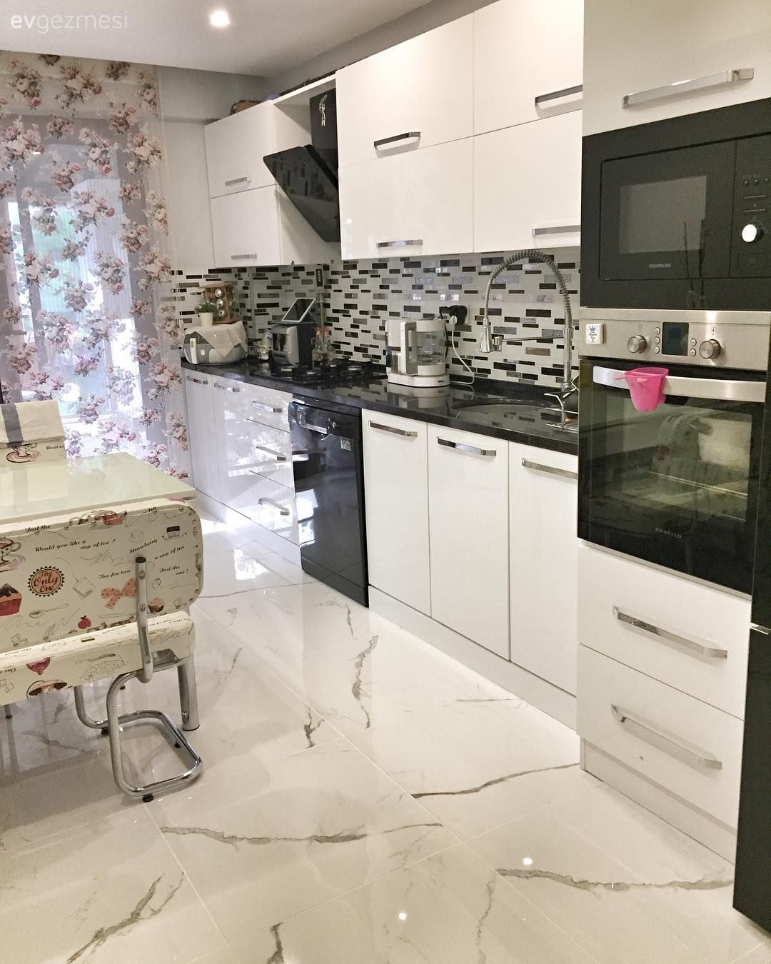 Beyaz mutfak, Mutfak masası, Mutfak, Ankastre