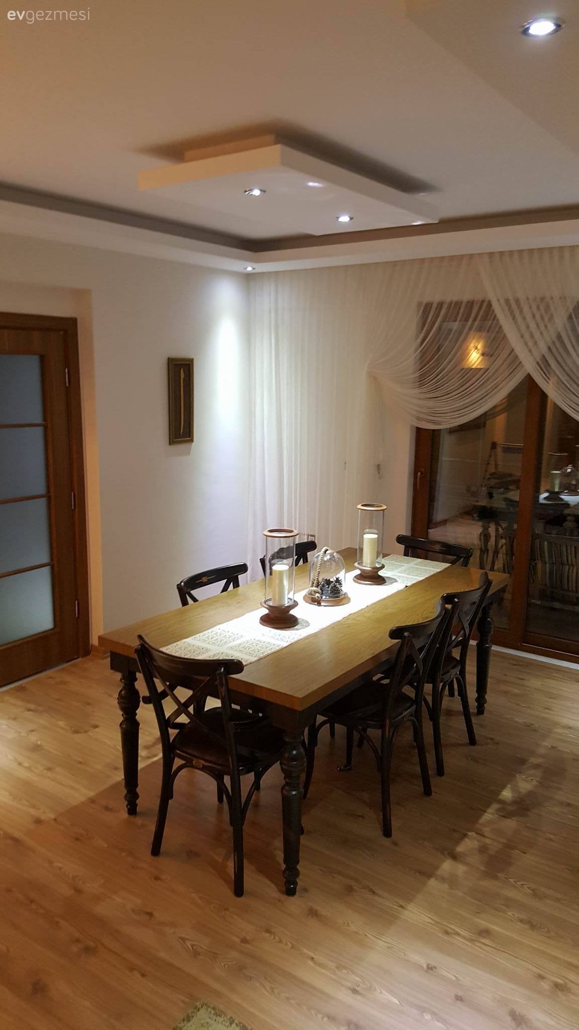 Ahşap Mobilya, Kruvaze perde, Perde, Salon, Yemek Odası