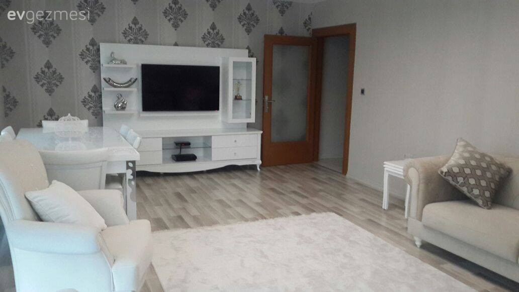 Duvar kağıdı, Halı, Salon, Tv ünitesi
