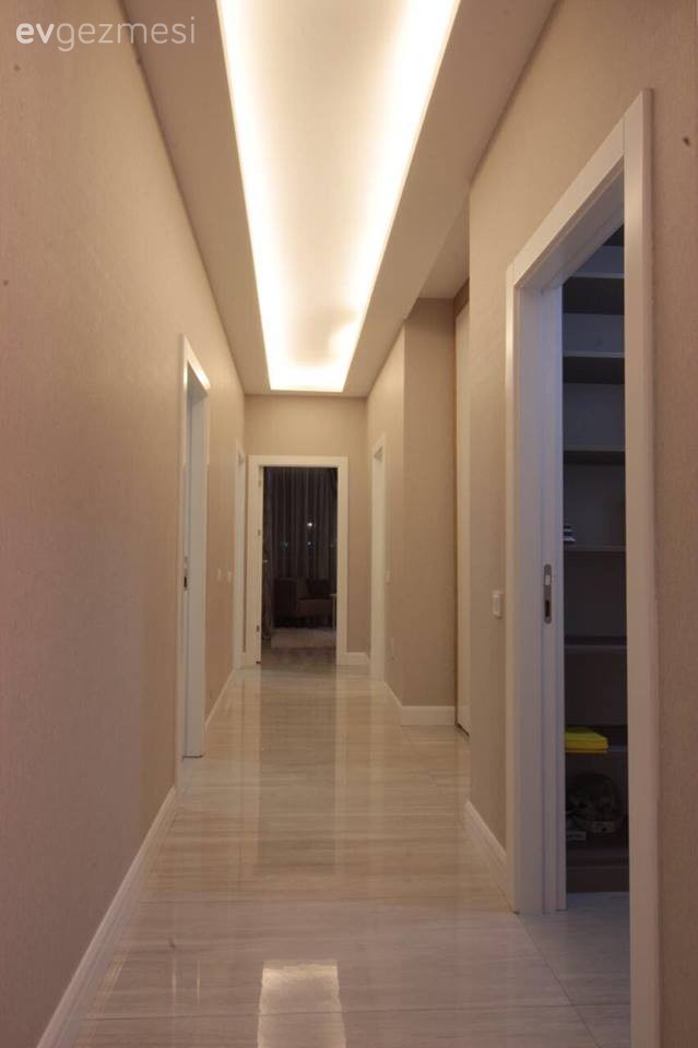 Asma tavan, Hol, Led aydınlatma, Gergi tavan