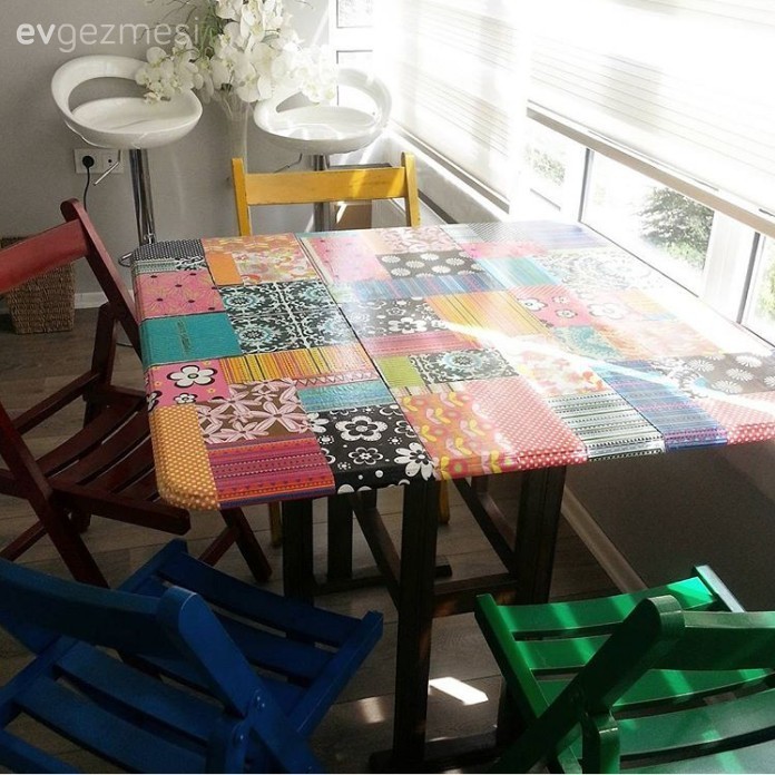 Masa boyamaya alternatif yüzeyini kaplama Ev Gezmesi
