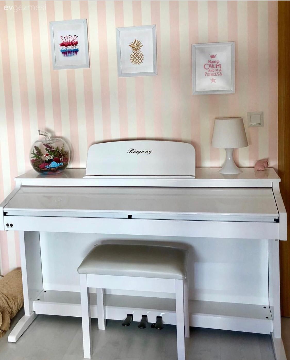 Piyano, Çocuk Odası, Duvar kağıdı, Çizgili desen