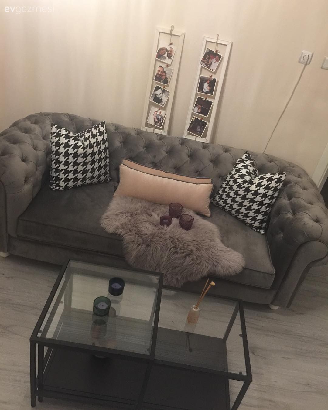 Duvar dekorasyonu, Salon, Gri, Kırlent