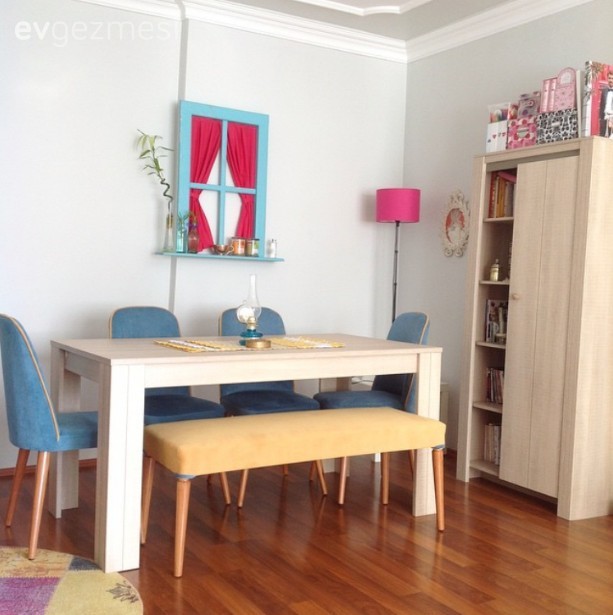 Duvar dekorasyonu, Mavi, Sarı, Yemek Odası