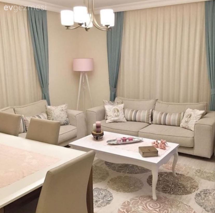 Müge hanımın pastel tonlarda huzurlu ve dingin evi..