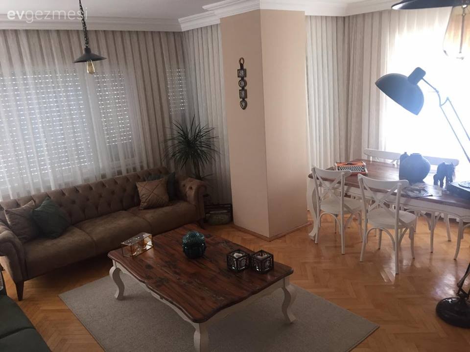 Ahşap Mobilya, Halı, Krem, Orta sehpa, Salon, Yemek Odası