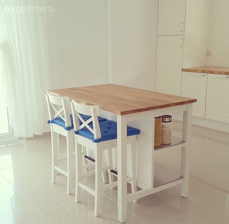 Ahşap Mobilya, Beyaz mutfak, Country mutfak, Ikea, Masif ahşap, Mutfak, Ada mutfak