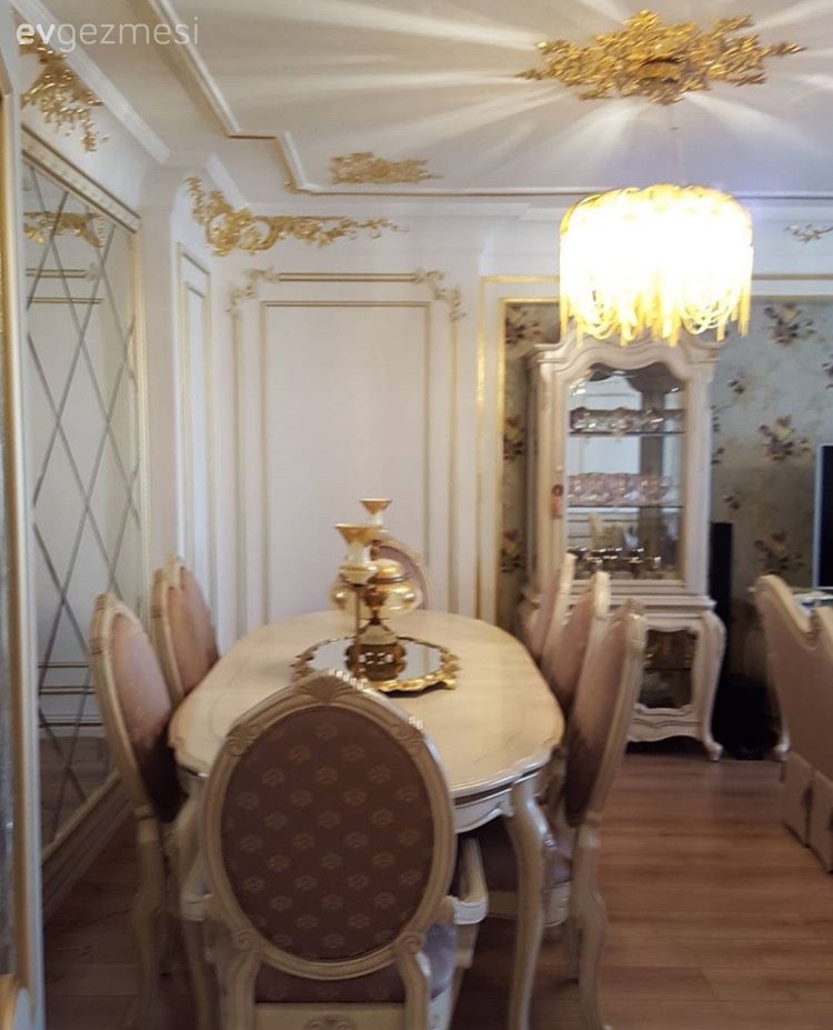 Altın, Avize, Ayna, Salon, Yemek Odası, Aydınlatma