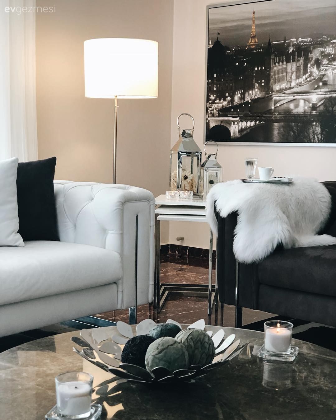 Parlak yüzeyler, kaliteli malzemeler.. İrem hanımın sofistike dekoru..