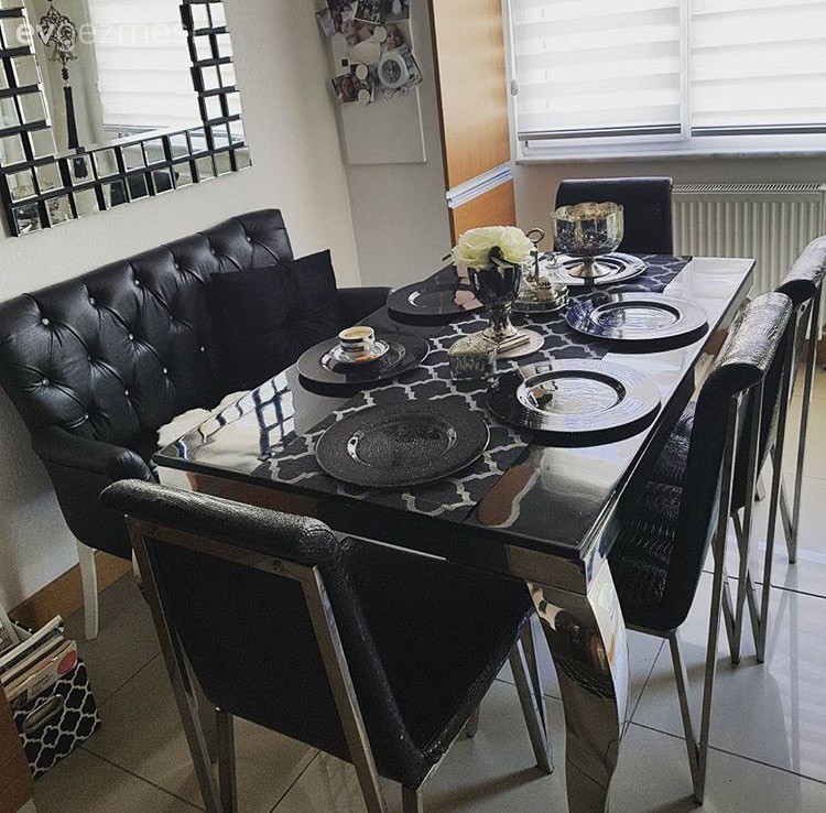 Ayna, Gümüş, Mutfak, Mutfak masası, Siyah