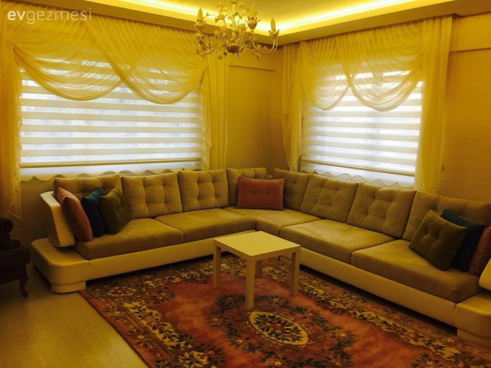 Halı, Köşe koltuk, Oturma Odası, Perde