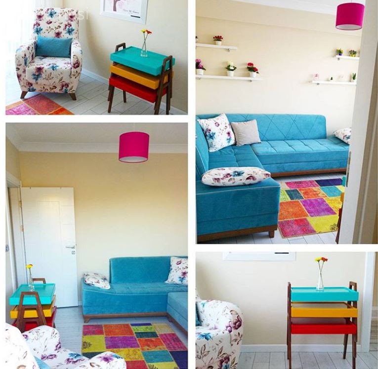 Halı, Köşe koltuk, Mavi, Oturma Odası