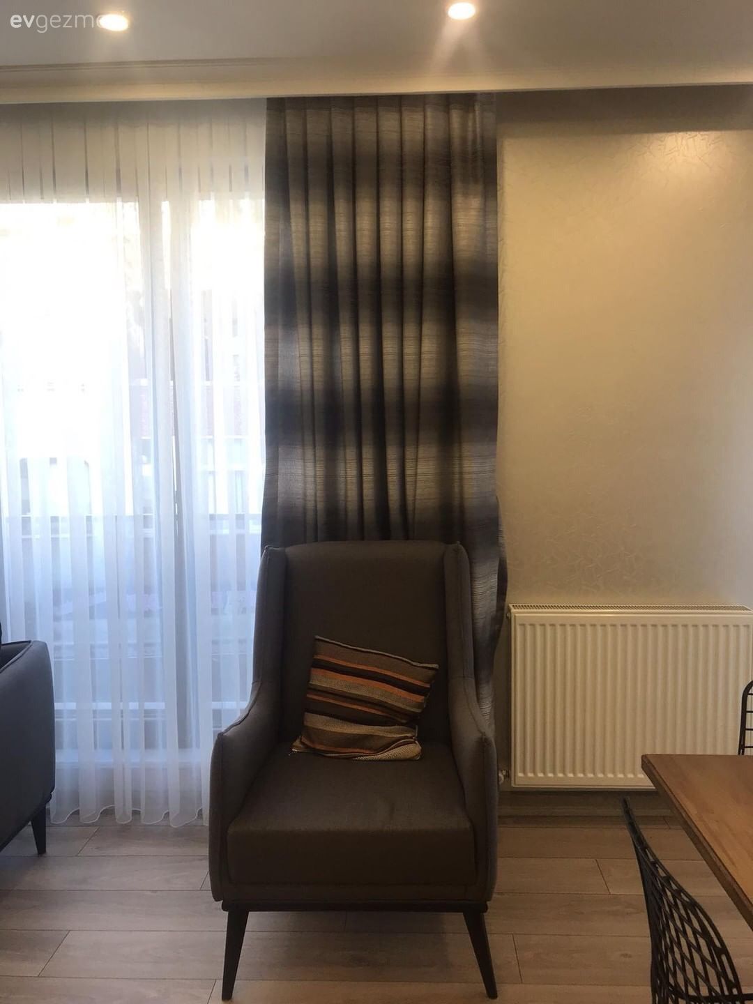 Gri, Füme, Salon, Berjer, Fon perde