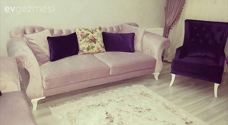 Fon perde, Halı, Mor, Salon, Perde, Kırlent