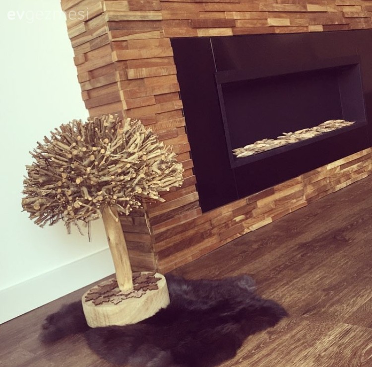 Ahşap Mobilya, Dekoratif Objeler, Salon, Şömine, Tv ünitesi