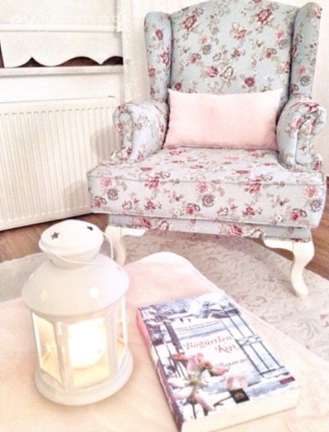 Berjer, Çiçekli desen, Mavi, Pembe, Salon