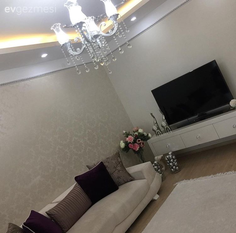 Avize, Halı, Oturma Odası, Tv ünitesi, Aydınlatma