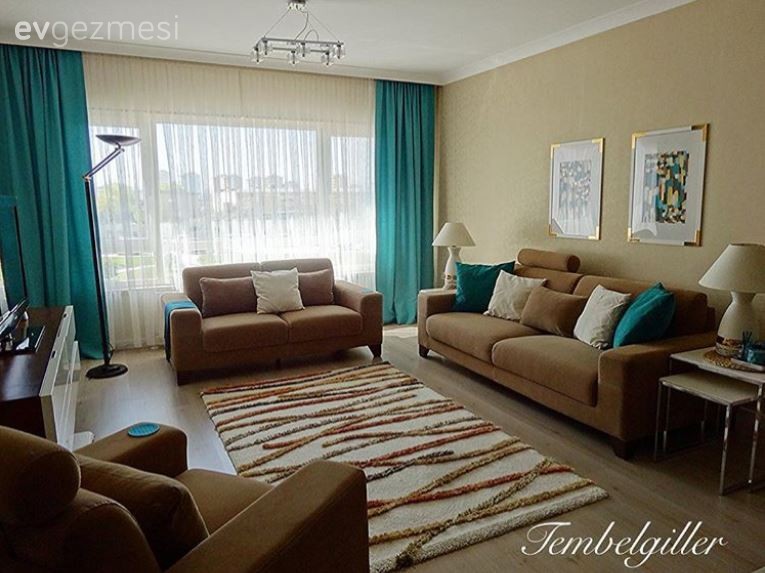 Halı, Kahverengi, Mavi, Salon