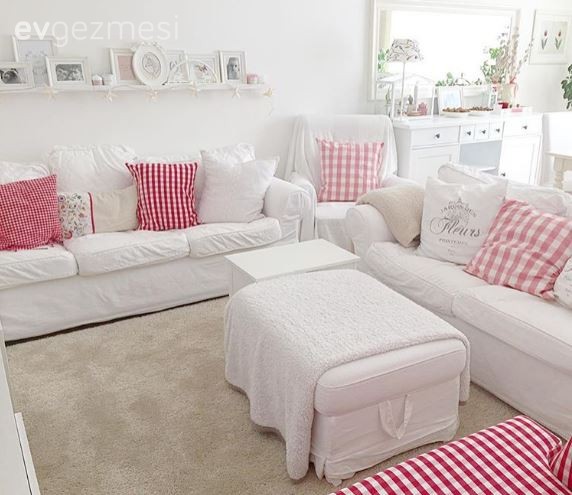 Ikea, Kırmızı, Puf, Salon