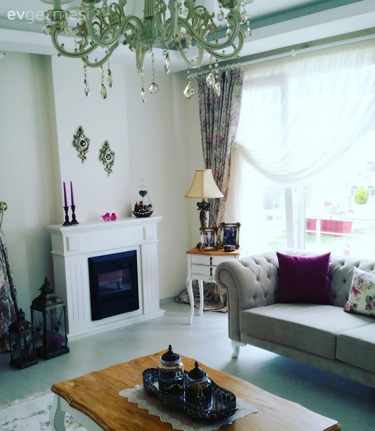 Beyaz, Dekoratif Objeler, Dresuar, Fuşya, Orta sehpa, Şömine