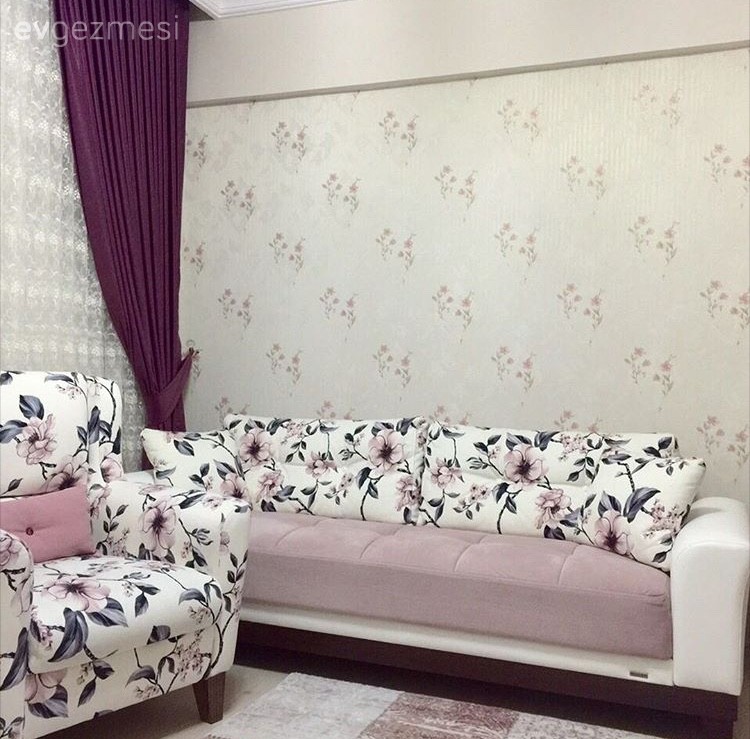 Çiçekli desen, Oturma Odası, Pembe