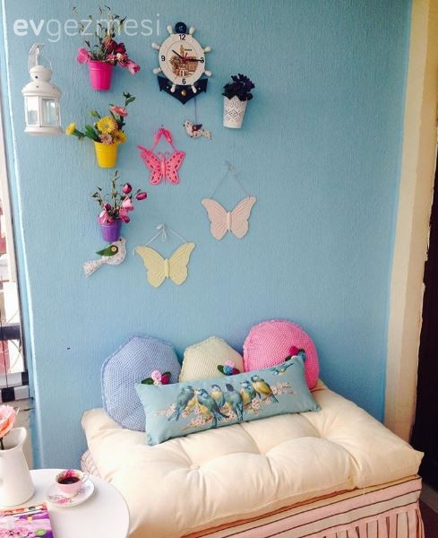 Duvar dekorasyonu, Kahve köşesi, Mavi