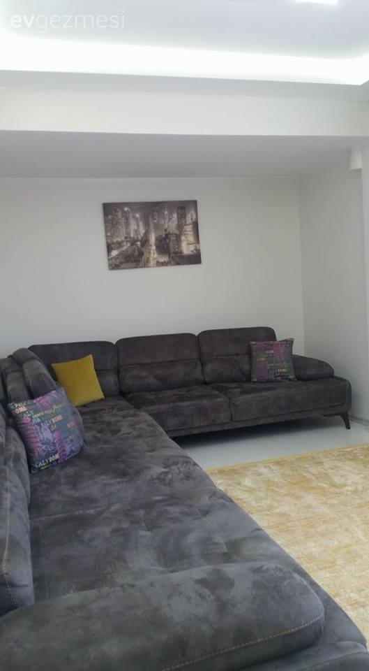 Gri, Halı, Köşe koltuk, Oturma Odası, Sarı