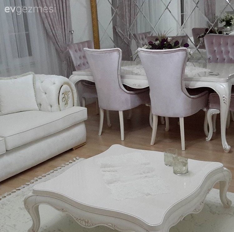 Beyaz, Halı, Orta sehpa, Pembe, Salon, Yemek Odası