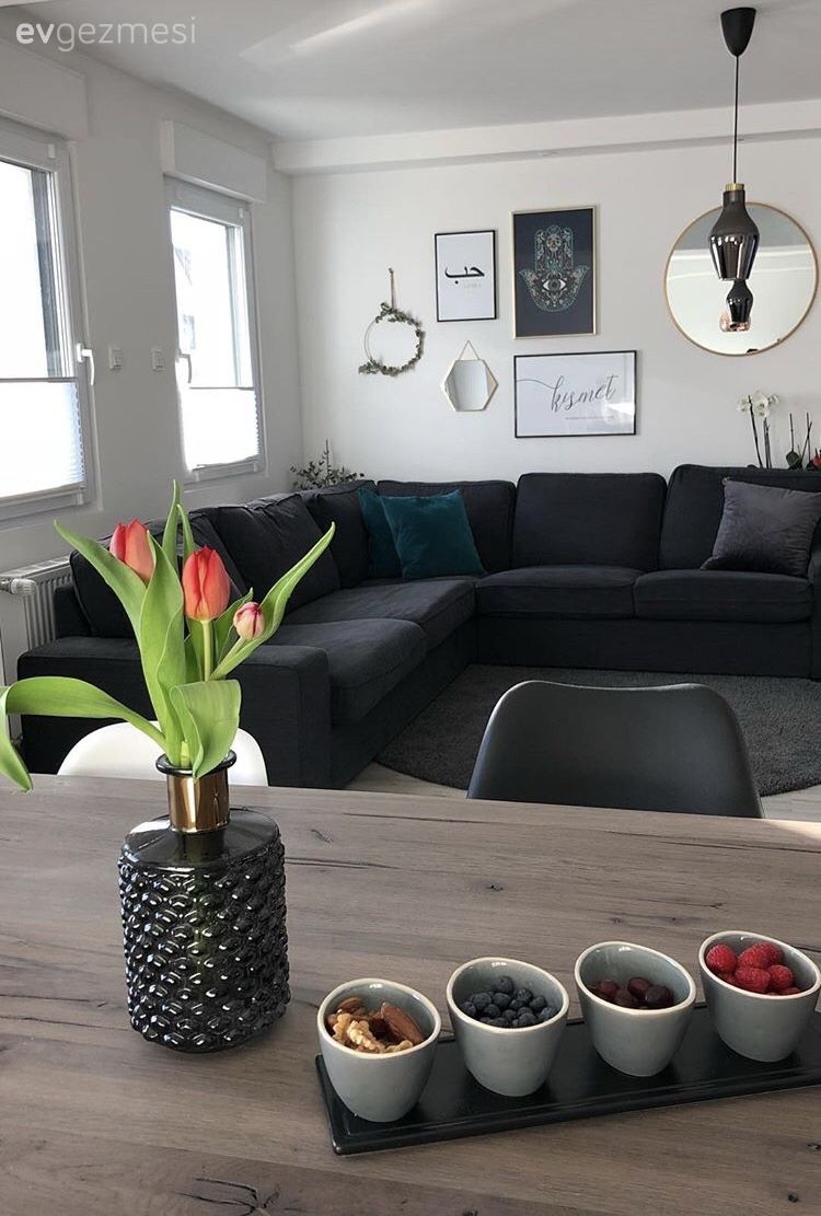 Salon, Köşe koltuk, Siyah, Yemek Odası, Ahşap Mobilya, Ayna, Duvar dekorasyonu