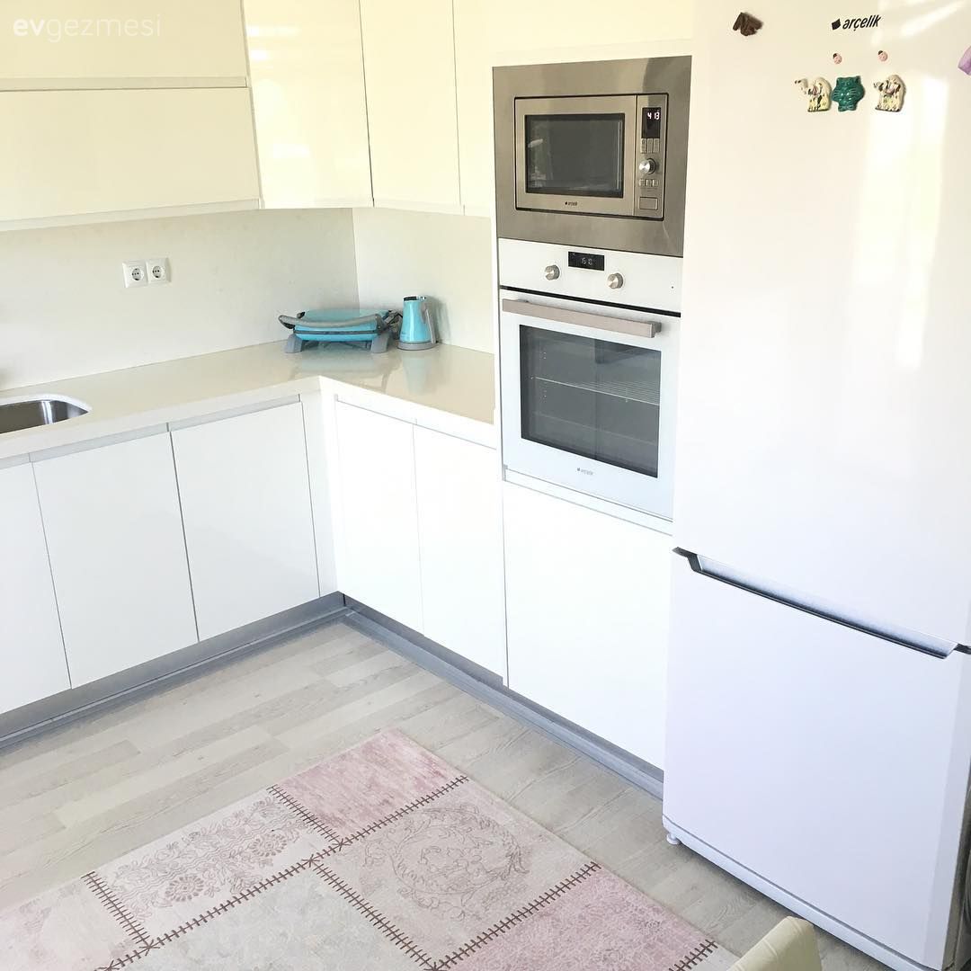 Beyaz mutfak, Mutfak, Modern mutfak, Halı, Ankastre