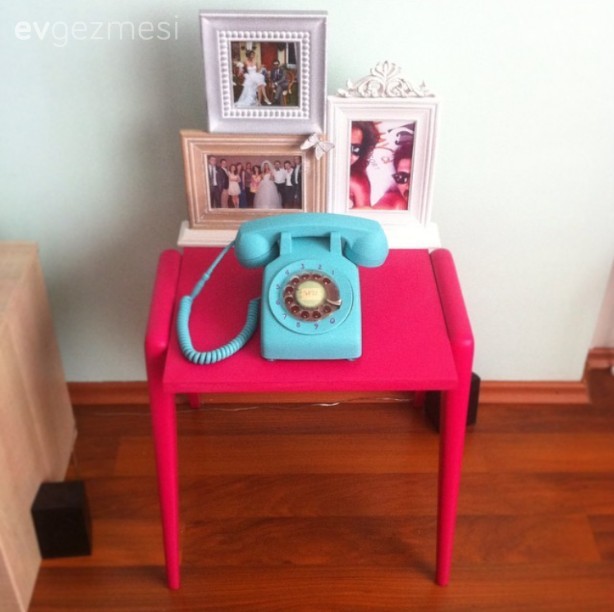 Dekoratif Objeler, Mavi, Pembe, Sehpa