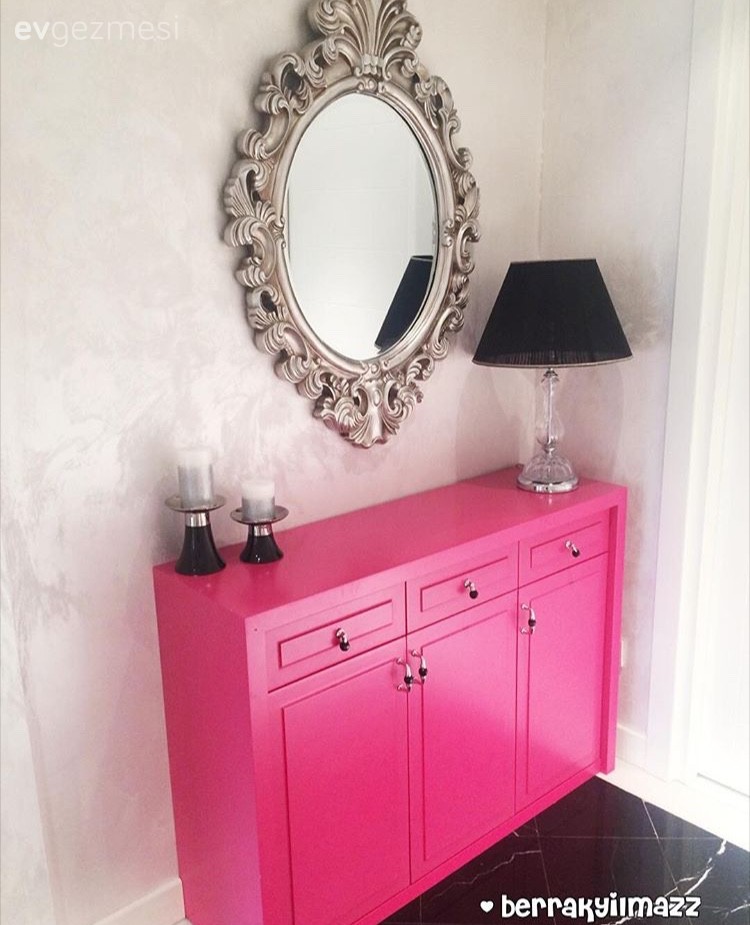 Abajur, Antre, Ayna, Pembe, Siyah, Aydınlatma