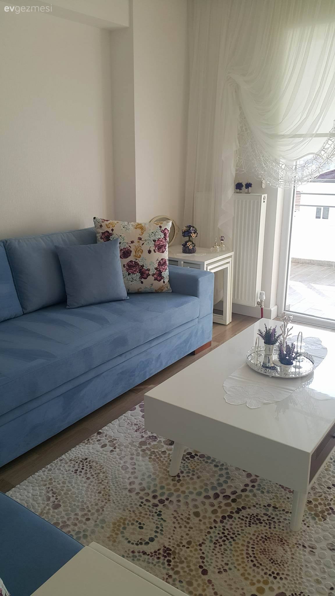 Halı, Köşe koltuk, Mavi, Orta sehpa, Oturma Odası