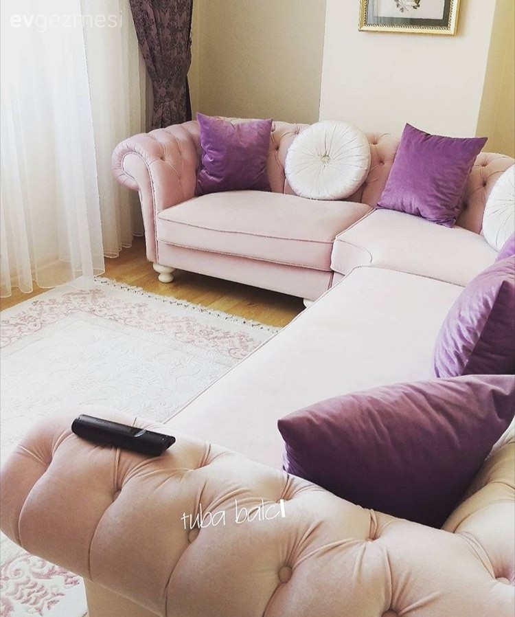 Köşe koltuk, Mor, Pembe
